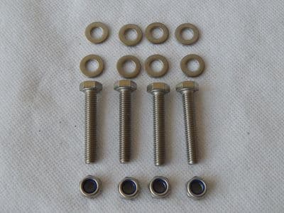 4 x M6 Hex Head Screw, Washer & Locking Nut Sets, Screw 40mm Length [D4]