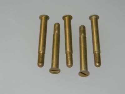 5 x 2BA Bolts Slotted Head CSK Steel Shouldered Length 1 5/8