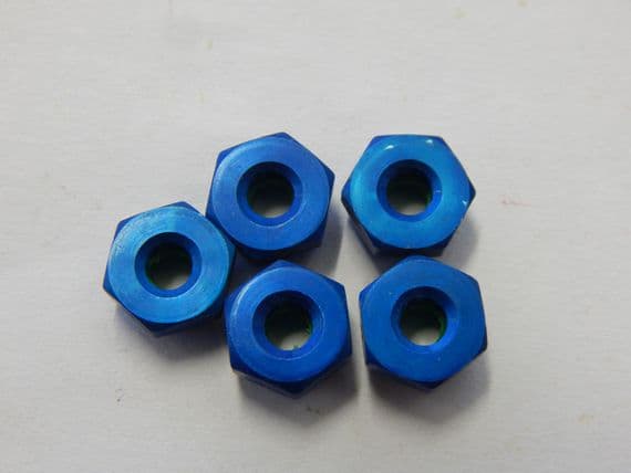5 x 2BA Hex Nuts Aluminium Alloy Thickness 3/16