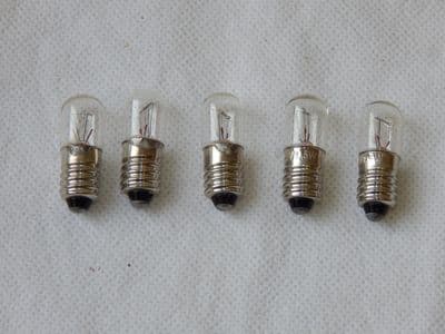5 x Aircraft Miniature Light Bulb, Screw-in, 28V, 3.5W [1R11D]