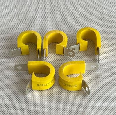 5 x Aircraft Rubber Cushioned Pipe Clamps, P-Clips, 15mm Diameter [CN1D-7]