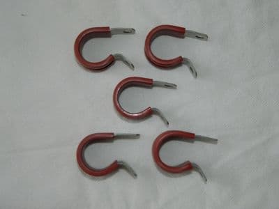 5 x Aircraft Rubber Cushioned Pipe Clamps, P-Clips, 18mm Diameter [1R10B]