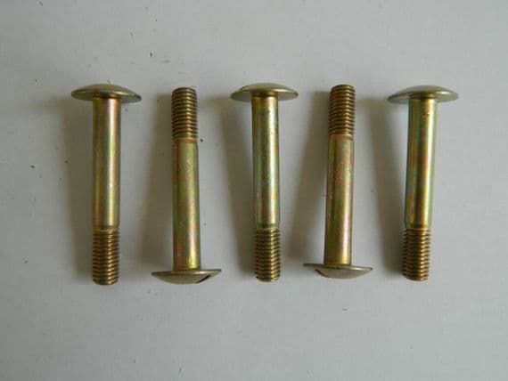5 x Aircraft Slotted Mushroom Head Steel Bolts, 1/4