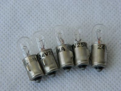 5 x BA7S Incandescent Clear Miniature Bulbs 24V 25mA [1R6D]