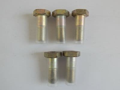 5 x Dished Hex Head Steel Aircraft Bolts, 7/16