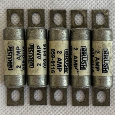 5 x Ex RAF Aircraft Brush Fuse Link, 2 Amp, 059-0116 [1R8B1]