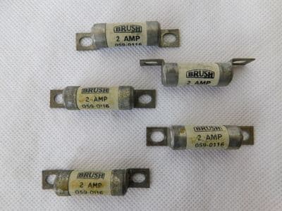 5 x Ex RAF Aircraft Brush Fuse Link 2 Amp Part No: 059-0116 [1R7B]
