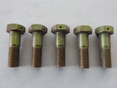 5 x M10 Bolts Hex Head Steel Length 1 3/16