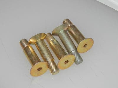 5 x M10 Countersunk Hexagon Socket Cadmium Plated Steel Length 1 5/8