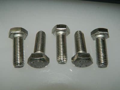 5 x M12 Stainless Steel Bolt Grade A2-70, 35mm Fully Threaded Fastener [K9]