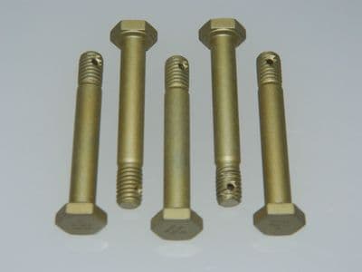 5 x M6 Bolts Hex Head Drilled Shank Aluminium Length 43mm [i3]