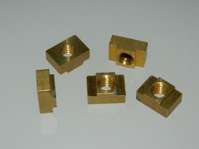 5 x M6 Nut Special Square Brass Thickness 6mm [CN1B-12]