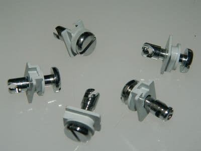 5 x Quarter Turn Fastener Slotted With Plastic Collar Dia.1/4