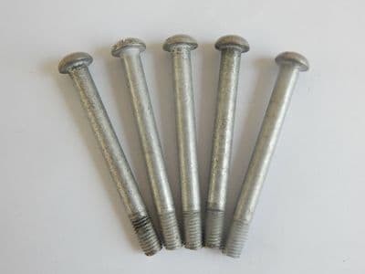 5 x Round Head Steel Aircraft Bolts, 1/4