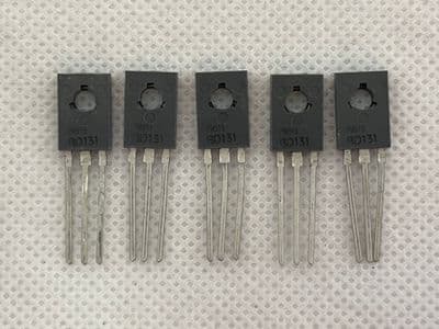 5 x Silicon Transistors, BD131, NPN, 11W, 70V, 3A, TO-126 [3R1D, EC44]