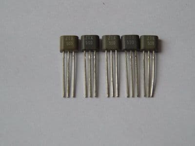 5 x Silicon Transistors, ZTX500, PNP, 0.3W, 25V, 0.5A, TO226 [3R1E, EC60]