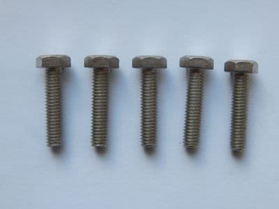 5 x Stainless Steel Aircraft Screws, Hex Head, M6, Metric, 25mm Length [L16]