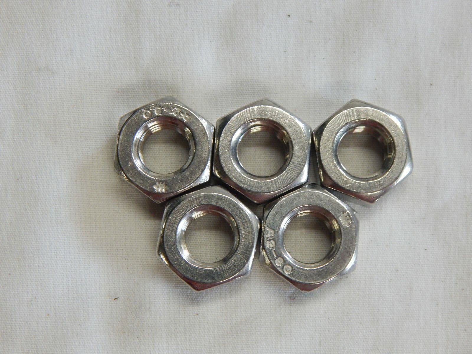 5 x Stainless Steel Plain Hex Aircraft Nuts M10 Thread 8mm Height GR3B-10