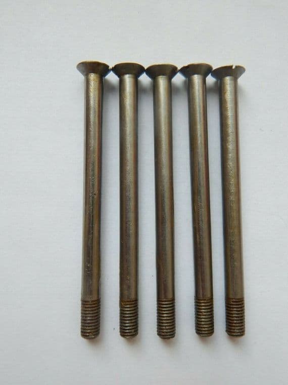 5 x Steel Aircraft Bolts, CSK Slotted, 1/4