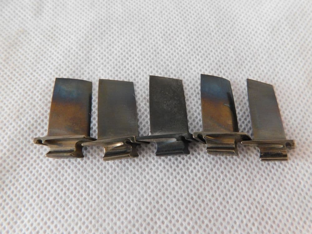 5 x Tornado Aircraft RB199 Stage 6 High Pressure Rotor Blades JJ934321 D4E