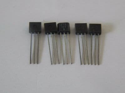 5 Zetex Bipolar Junction Transistors, ZTX107B, NPN, 0.1A, 60V, TO92 [3R1D, EC41]
