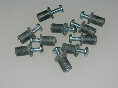 50 x M4 Steel Pan Head Slotted Screws With Rubber Expandable Rawl Plug [C6]
