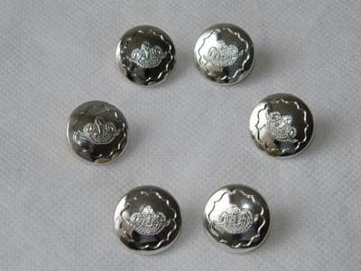 6 x A/A Stainless Steel Dorset Yeomanry Buttons, Size 30L [1R6C]