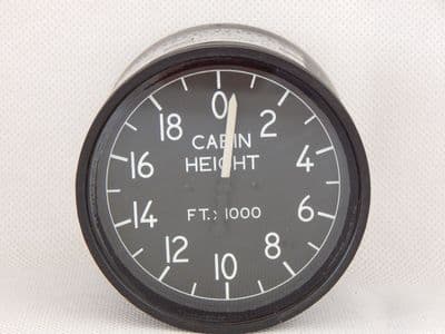 Aircraft Cabin Height Altimeter, 0 to 20000 FT, Part No. KAA2101W [1R6C]