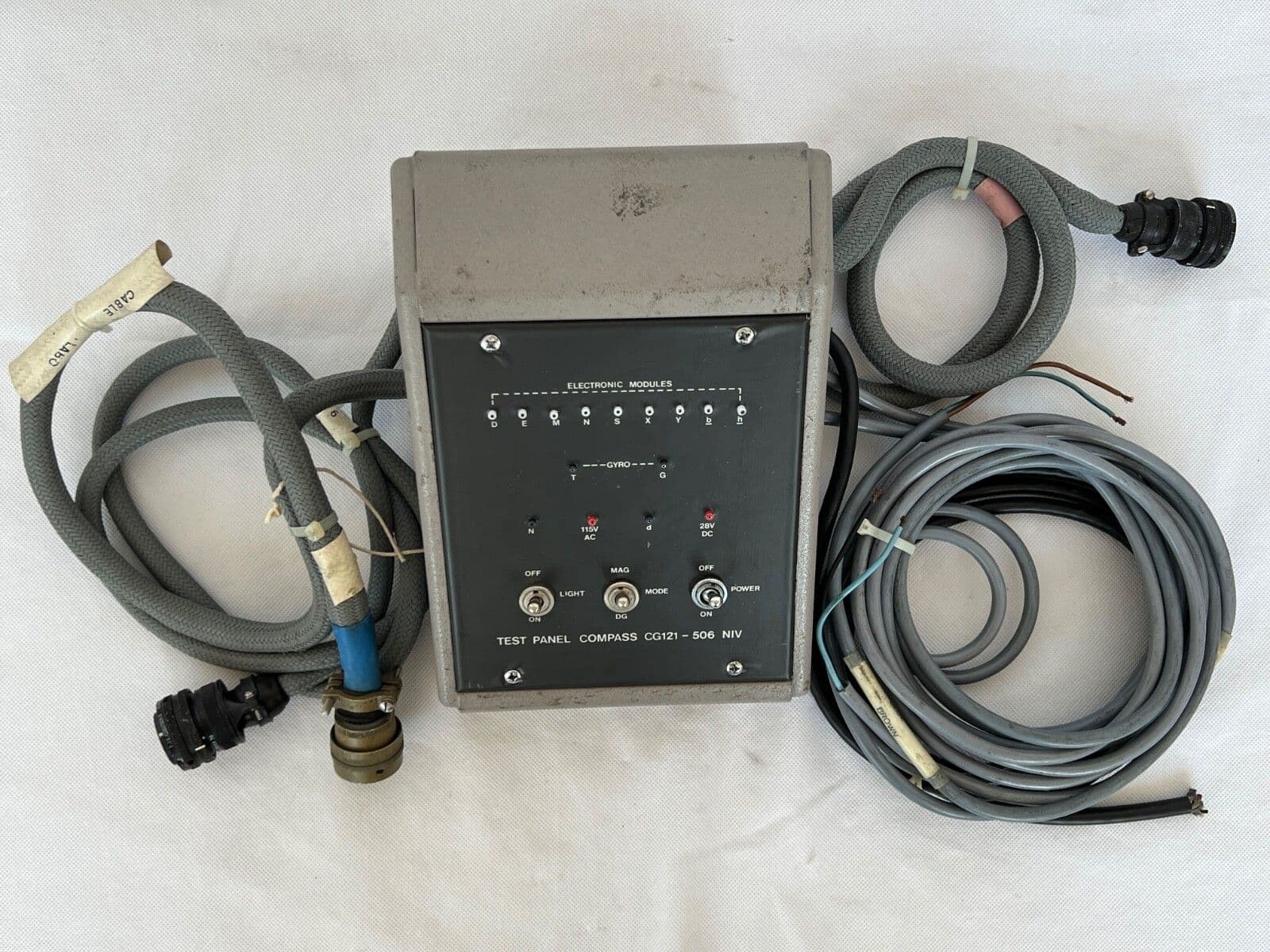 Aircraft Compass Test Panel CG121-506 With Cables and Connectors D5E