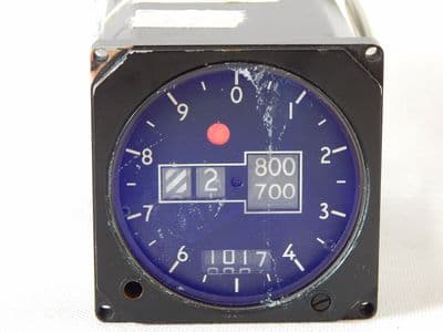 Aircraft Counter Pointer Altimeter, -1000 to +30,000 feet, with Cable [1R1C]