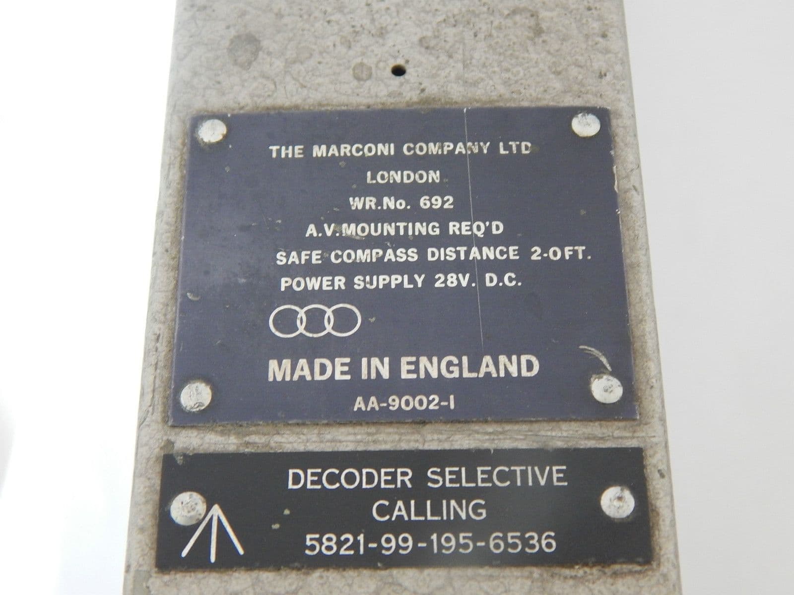 Aircraft Decoder Selective Calling As Used In Nimrod P/No AA00-9002-01 1R3E