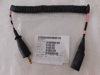 Aircraft Flying Helmet Headset Downlead, NATO, Extension Cable, New [PL24]