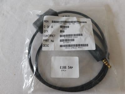 Aircraft Racal Headset Downlead with PTT Switch and NATO Connector, New [D6B]