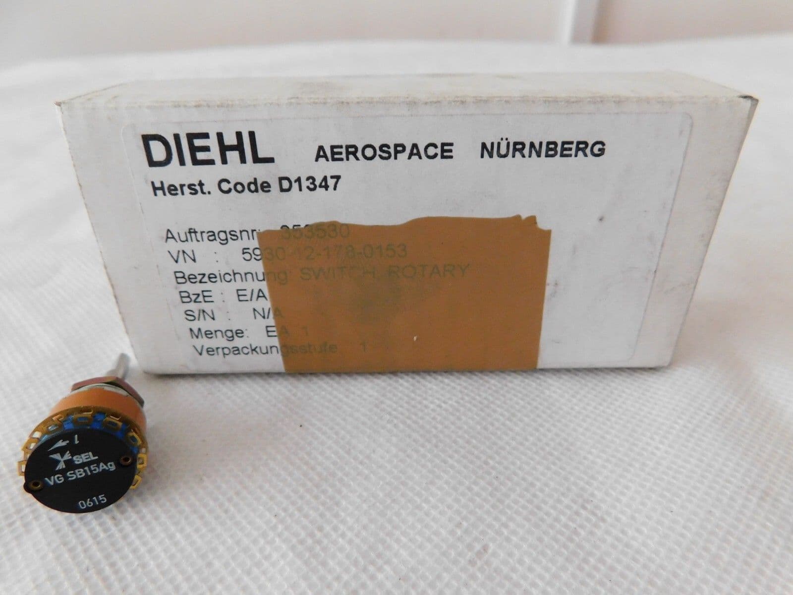 Aircraft SEL 4 Position Rotary Switch Part SEL VG SB15Ag D5B