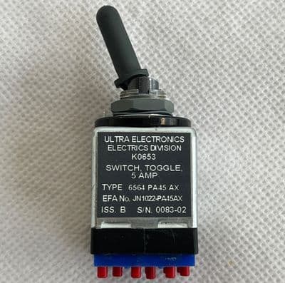 Aircraft Ultra Electronics Toggle Switch, 4 Pole 2 Position, 5A, K0653 [D4D]