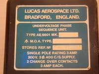 Aircraft Under Voltage Phase Sequence Unit, Used In Sea Harrier [1R10B]
