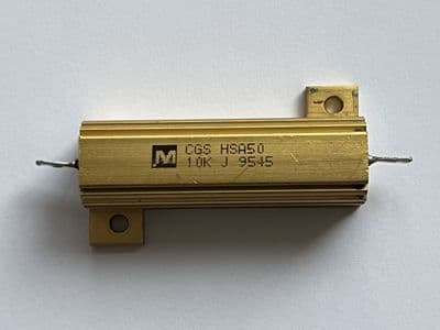 Aluminium Chassis Mount Fixed Wire Resistor, 10K Ohm, CGS HSA50, 5%, 50W [3R1C, EC34]