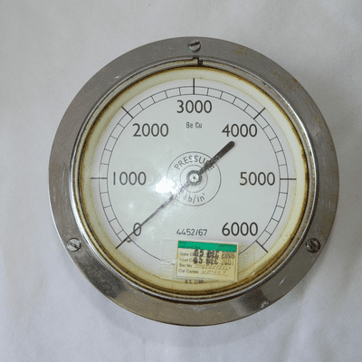 Be Cu 0-6000 PSI Pressure Gauge Ref No 4G/4430094 [1R10B]