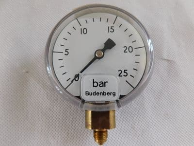 Budenberg 0-25 Bar, 63mm Pressure Gauge, Ref No 4TU/4906810 [D5B]