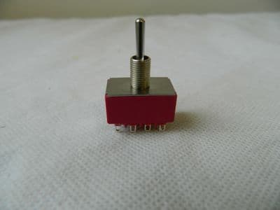 C & K Miniature Toggle Switch On-Off 4 Pole, With Fixings [1R9D]
