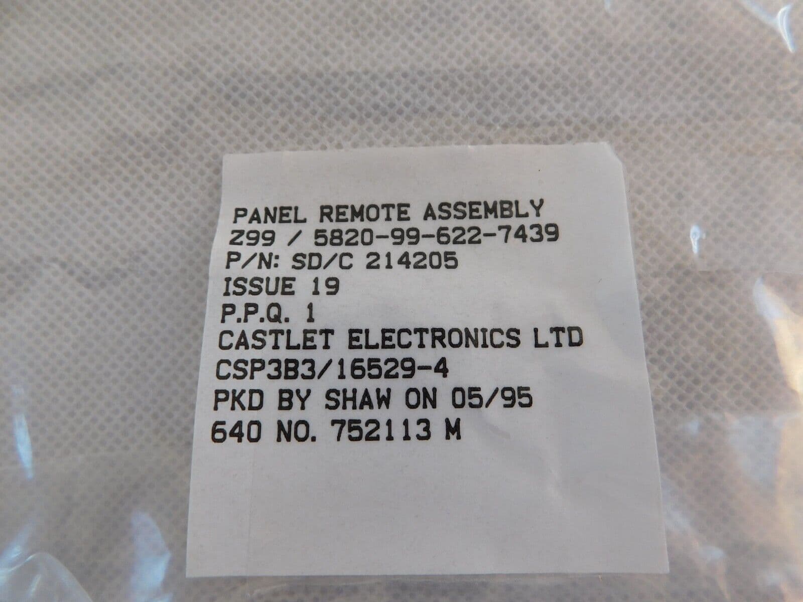 Clansman Radio PRC351 RT351 Complete Rear Panel New RP39
