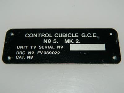 Control Cubicle Label Screw On Aluminium Dimensions 83mm x 29mm [Q18]