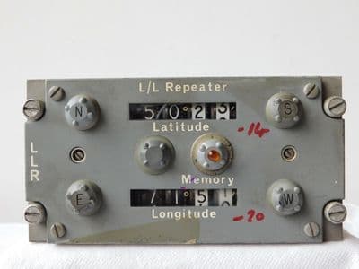 Decca Aircraft Lat/Long Repeater Indicator LLR2-3 Part No: 129940-501D 1R5A]
