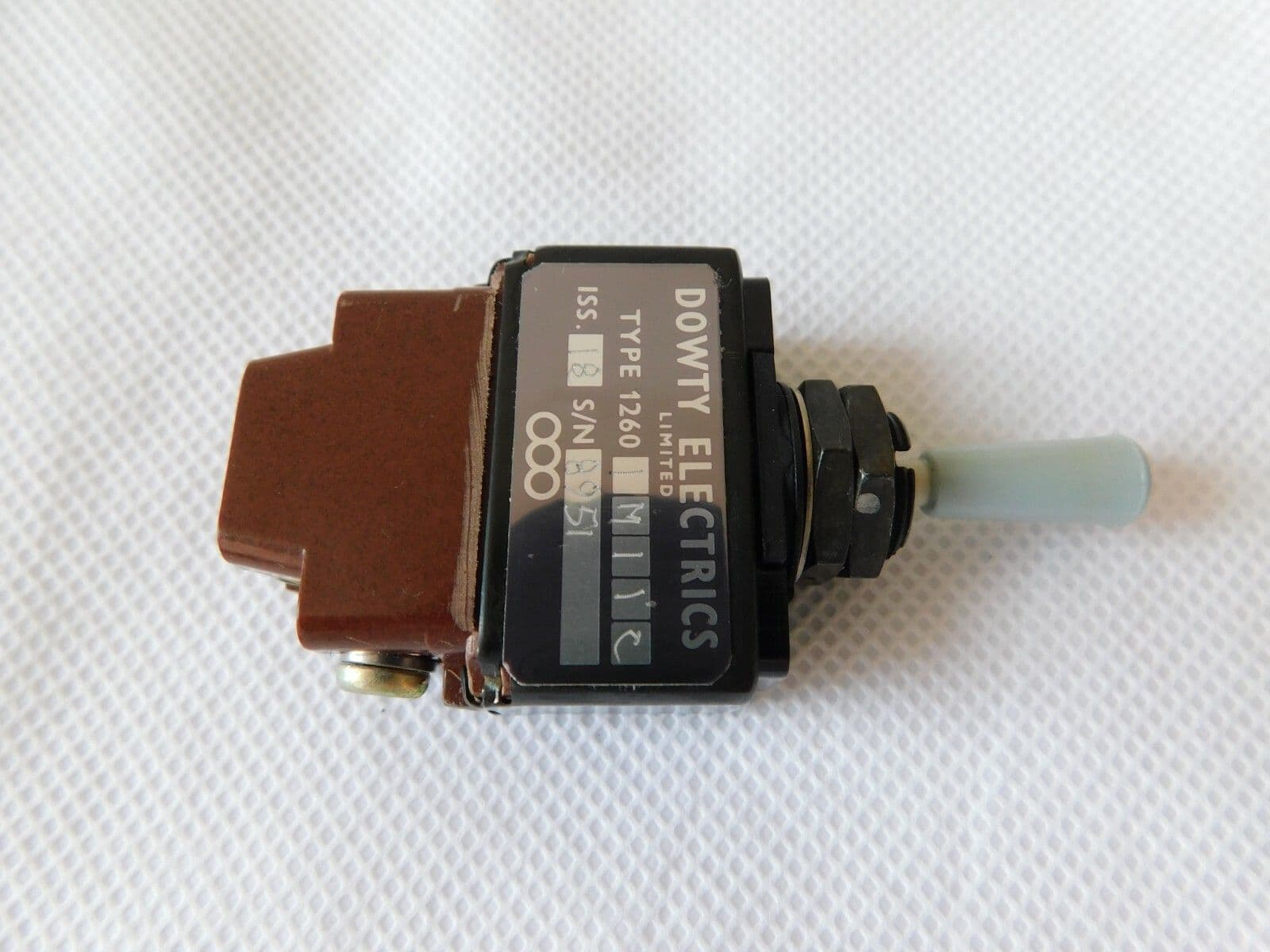Dowty Electrics Aircraft Toggle Switch Type 1260 Single Pole Spring ...
