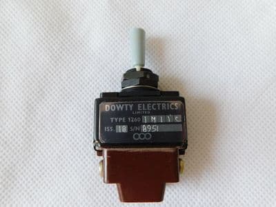 Dowty Electrics Aircraft Toggle Switch Type 1260 Single Pole Spring Return [1R8B]