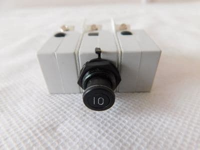 E-T-A- 10A 3 Pole Aircraft Circuit Breaker, Part No 583-96-TC-K14 [D4B]
