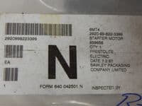 Ex Army Perkins Prestolite Electric Starter Motor, 24V, Part No. 859656 [GR3A]