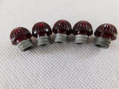 Ex RAF Aircraft 5 x Red Lens Light Knob, Ref No 10AT/9486557 [D6B]