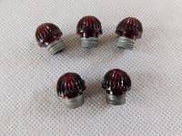 Ex RAF Aircraft 5 x Red Lens Light Knob, Ref No 10AT/9486557 [D6B]