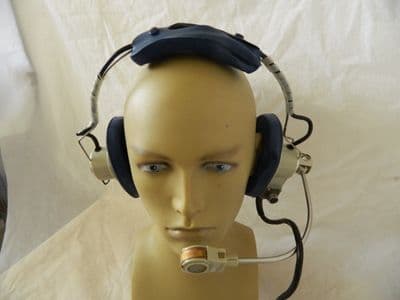 Ex RAF Aircraft Airlite 62 Headset With PTT Switch And 19 Pin Connector [1R11E]